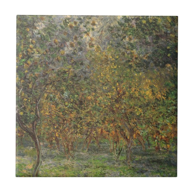 Lemon Grove in Bordighera by Claude Monet Tile (Front)
