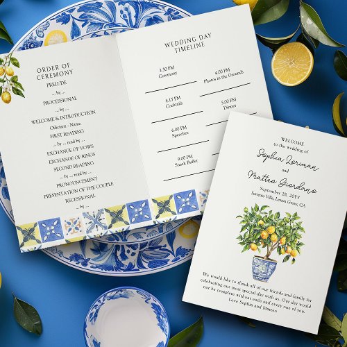 Lemon Grove Italian Countryside Wedding Program
