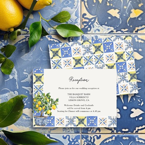 Lemon Grove Italian Countryside Wedding Reception Enclosure Card