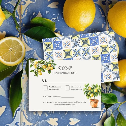 Lemon Grove Italian Inspired Countryside Wedding RSVP Card