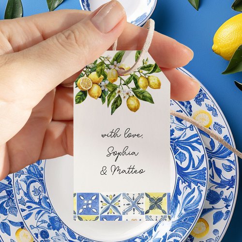 Lemon Grove Italian Theme Rustic Tile Gift Tags