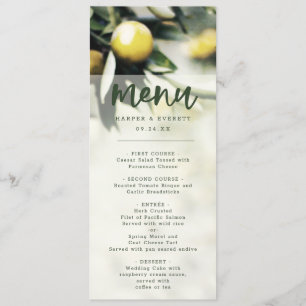 Lemon Grove Modern Yellow & Green Summer Dinner Menu