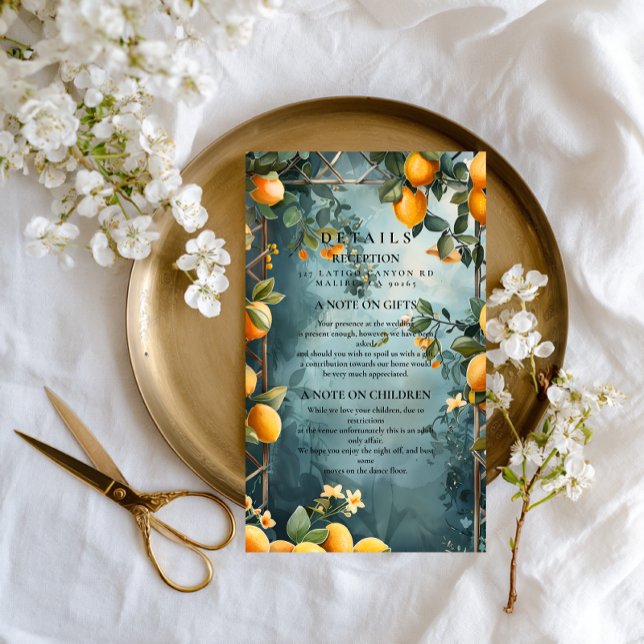 Lemon Grove Romance Wedding Enclosure Card (Creator Uploaded)