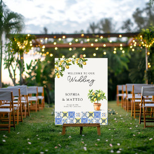 Lemon Grove Rustic Italian Wedding Welcome Foam Board