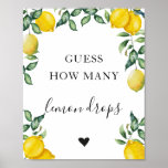Lemon Guess How Many Game Sign at Zazzle