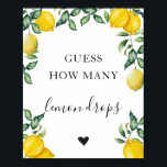 Lemon Guess How Many Game sign<br><div class="desc">Lemons Bridal Shower Game Sign. Cutomizable sign.</div>