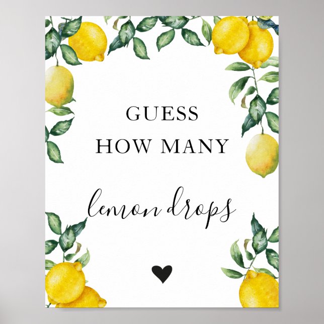 Lemon Guess How Many Game sign (Front)