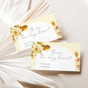 Lemon guess how many kisses bridal game enclosure card