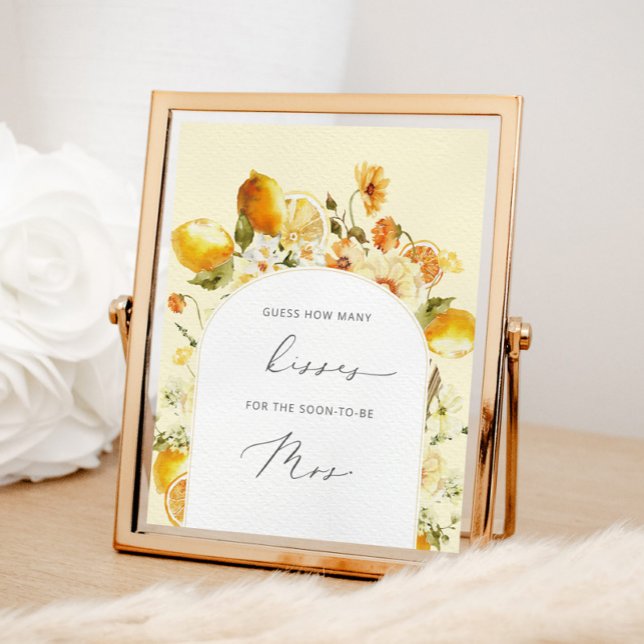 Lemon guess how many kisses bridal shower game pos poster (Creator Uploaded)