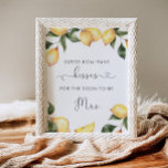 Lemon guess how many kisses bridal shower game poster<br><div class="desc">Watercolor lemons how many kisses bridal shower game sign. 
Matching items available.</div>