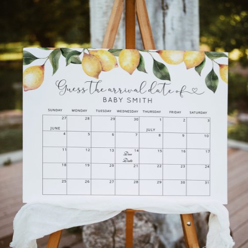 Lemon Guess the due Date calendar Poster