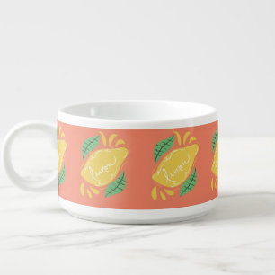 Lemon Hand Drawn Lettering Citrus Yellow Art   Bowl