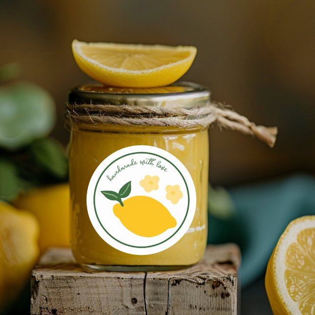 Lemon Handmade Craft Favor Gift Treat CUSTOM  Classic Round Sticker (Lemon Handmade Craft Favor Gift Treat CUSTOM Classic Round Sticker
)