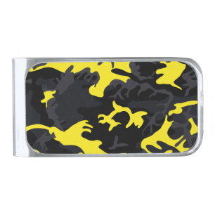 Lemon Highlights Camo Silver Finish Money Clip
