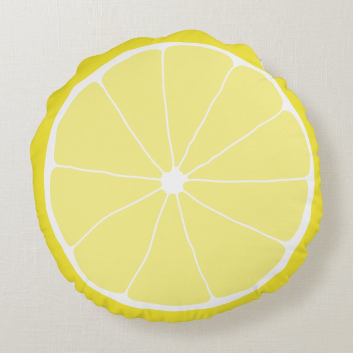 Lemon Home Decor, Meyer Lemon Pillow, Lemon Art Round Pillow