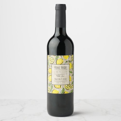 Lemon Home Sweet Home Wine Label