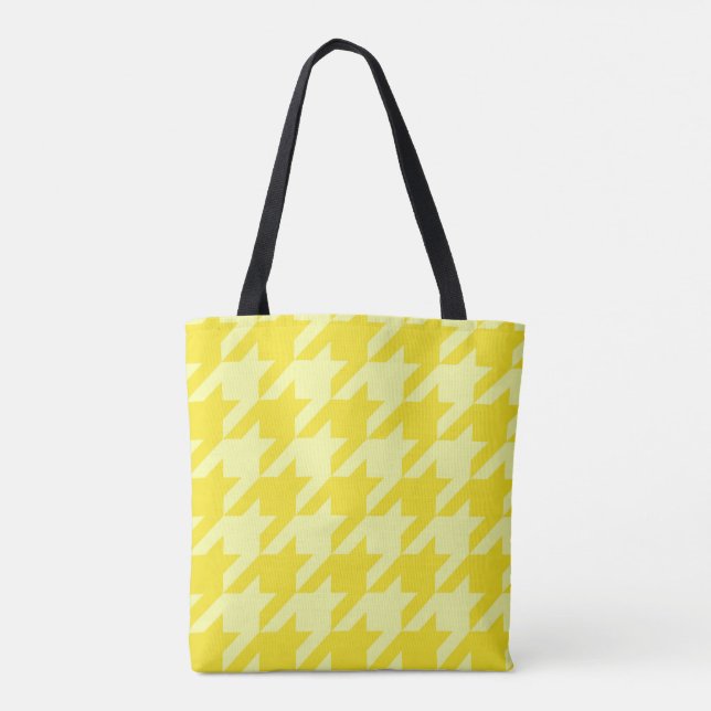 Lemon Houndstooth Tote Bag (Back)