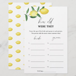 Lemon - How old were they bridal game