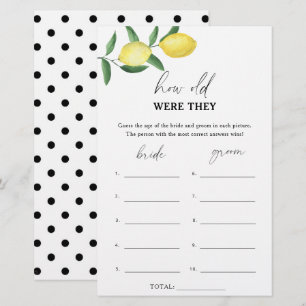 Lemon - How old were they bridal game