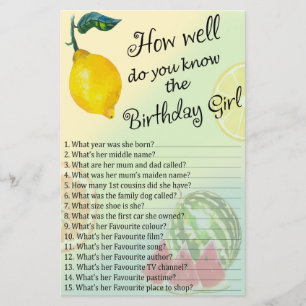 Lemon How well do you know the birthday girl