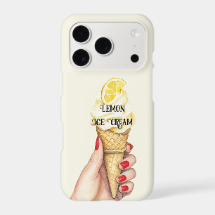 Lemon Ice Cream Cone Hands Red Nail Polish iPhone 17 Pro Case
