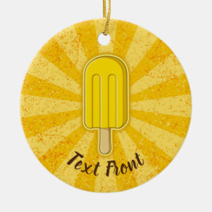 Lemon Ice Cream Stick Ceramic Ornament