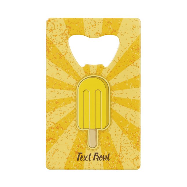Lemon Ice Cream Stick Credit Card Bottle Opener (Front)