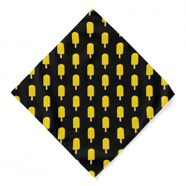 Lemon Ice Cream Stick Pattern Bandana (Front)