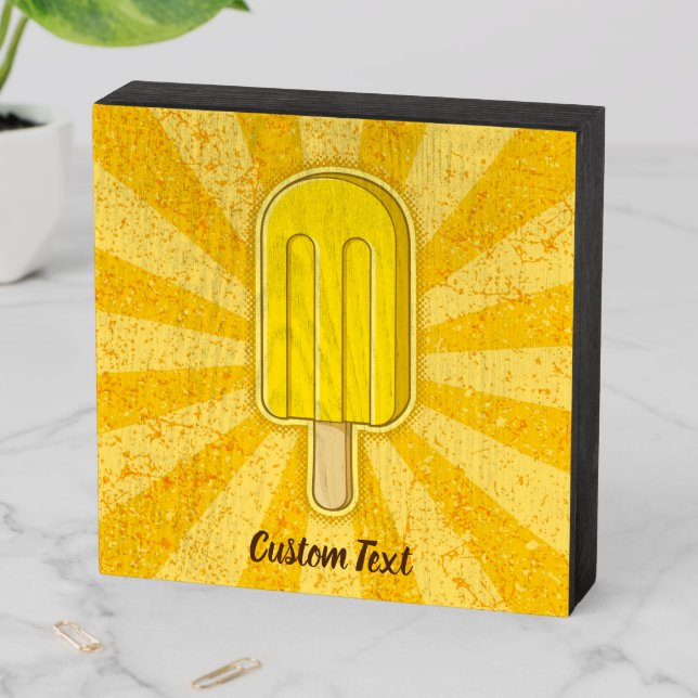 Lemon Ice Cream Stick Wooden Box Sign (In Situ Horizontal)