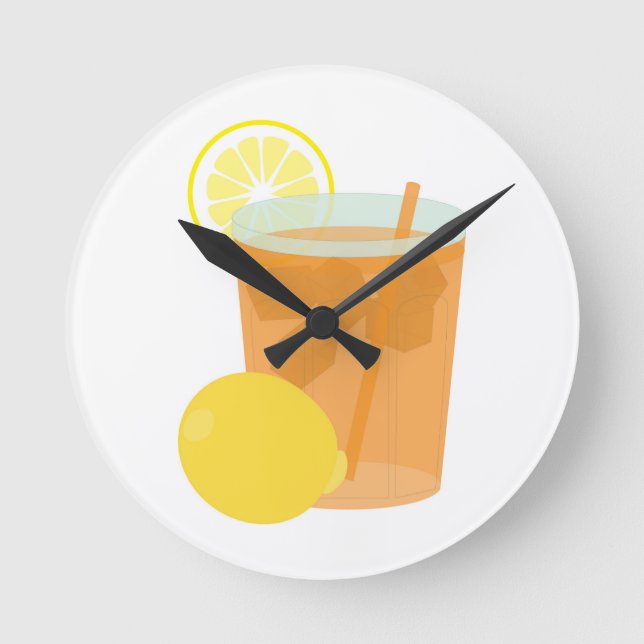 Lemon Iced Tea Round Clock (Front)
