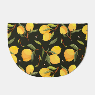Lemon Illustration: Handpainted Seamless Pattern. Doormat