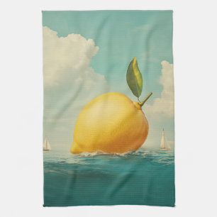 Lemon Island in Dreamy Waters Kitchen Towel