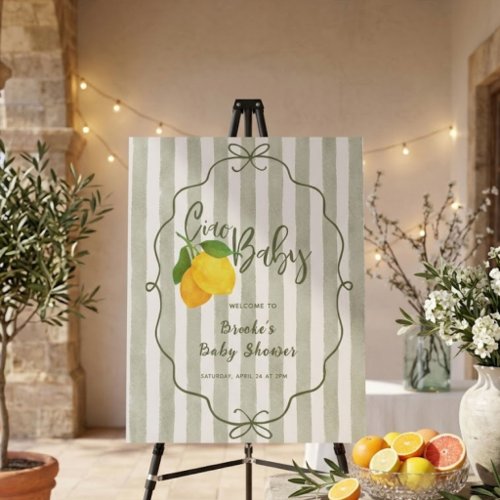 Lemon Italian Amalfi Gender Neutral Baby Shower  Foam Board