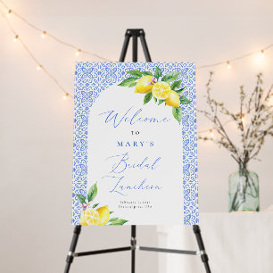 Lemon Italian Blue Tile Positano Bridal Luncheon Foam Board