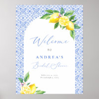 Lemon Italian Blue Tile Positano Bridal Shower