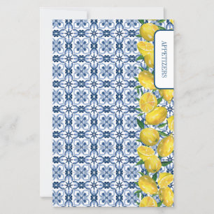 Lemon Italian blue Tile Recipe dividers