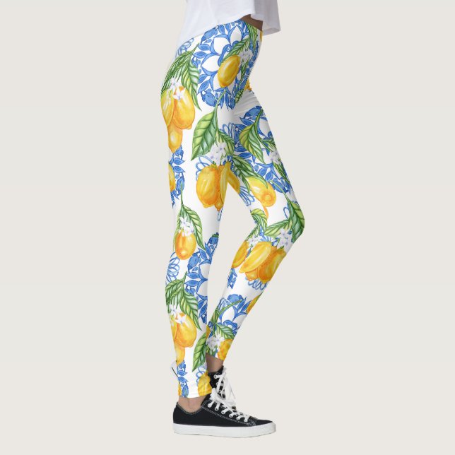 Lemon Italian coast greek cute Leggings (Right)
