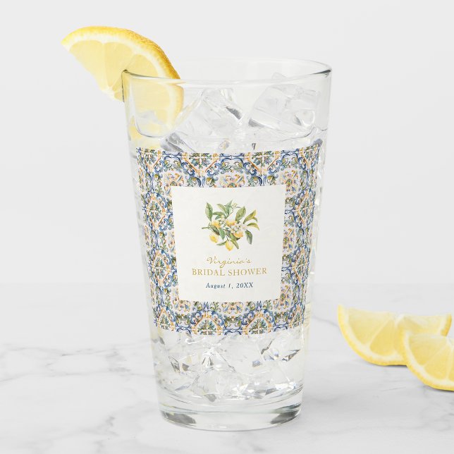 Lemon Italian Glasses (Elegant Italian Lemon Bridal Shower by Painted Paperie)