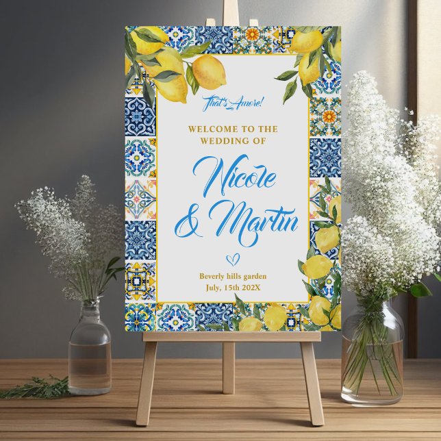 Lemon Italian Thats Amore Wedding Welcome Sign (Creator Uploaded)
