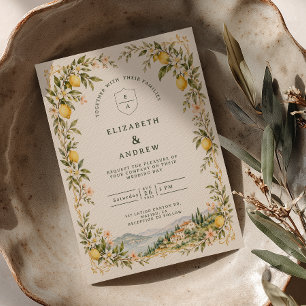 Lemon Italian Villa Wedding Invitation