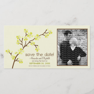 Lemon/Ivory Cherry Blossom Save the Date Photocard