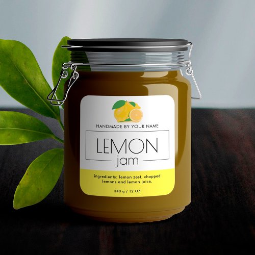Lemon Jam Product Label Stickers Packaging