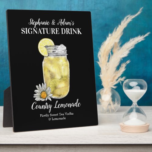 Lemon Jar Drink  PERSONALIZE this Signature Drink Plaque