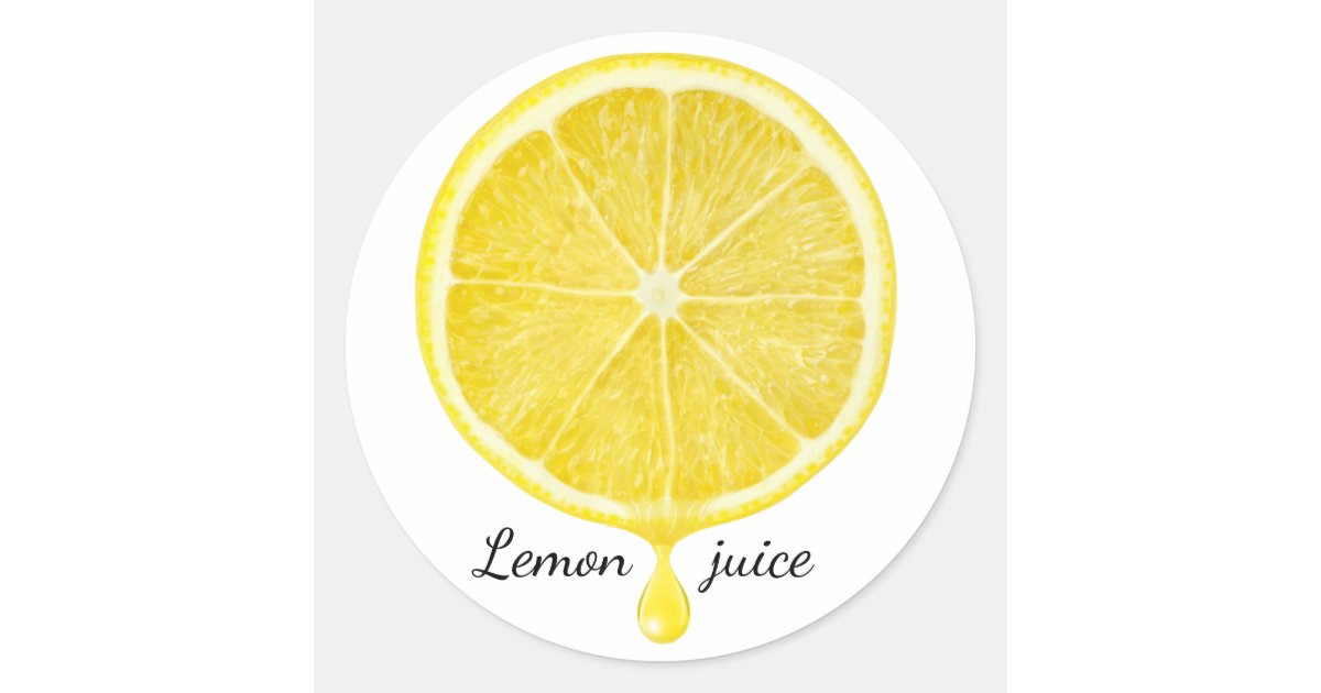 Lemon juice classic round sticker | Zazzle