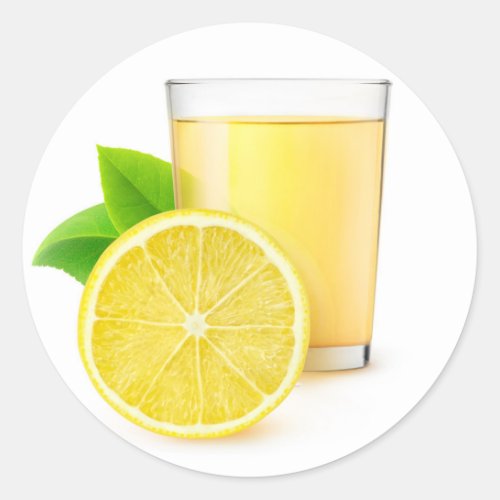 Lemon juice classic round sticker