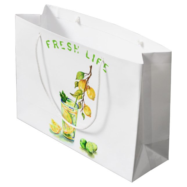 Lemon Juice Cool Drink Lemonade Gift Bag (Back Angled)