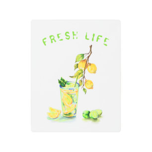 Lemon Juice Cool Drink Lemonade Metal Print