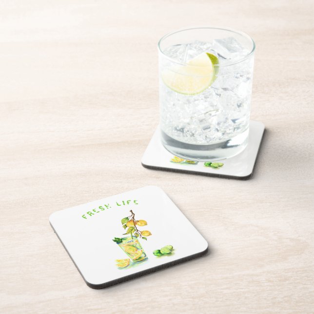 Lemon Juice Cool Drink Lemonade Party Coaster (Right Side)