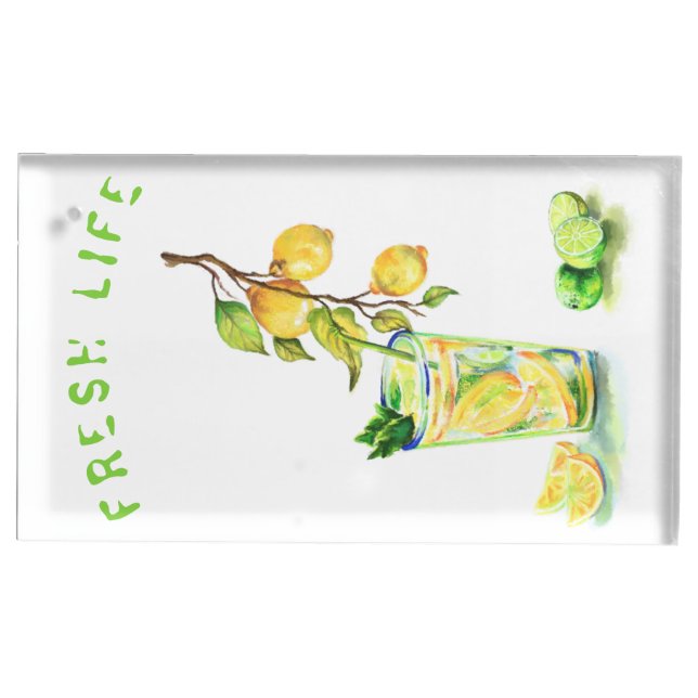 Lemon Juice Cool Drink Party Place Card Holder (Front)