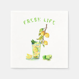 Lemon Juice Drink Lemonade Summer Party Napkins